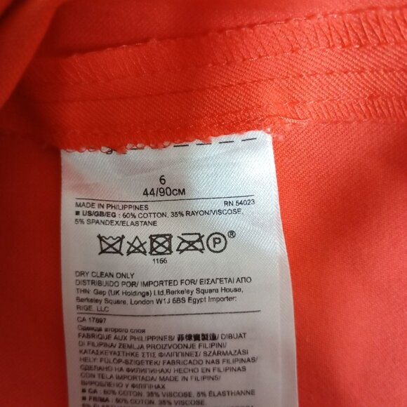 Banana Republic Skirt Size 6 Coral Wrap Pencil Cotton Blend Womens - Picture 6 of 9